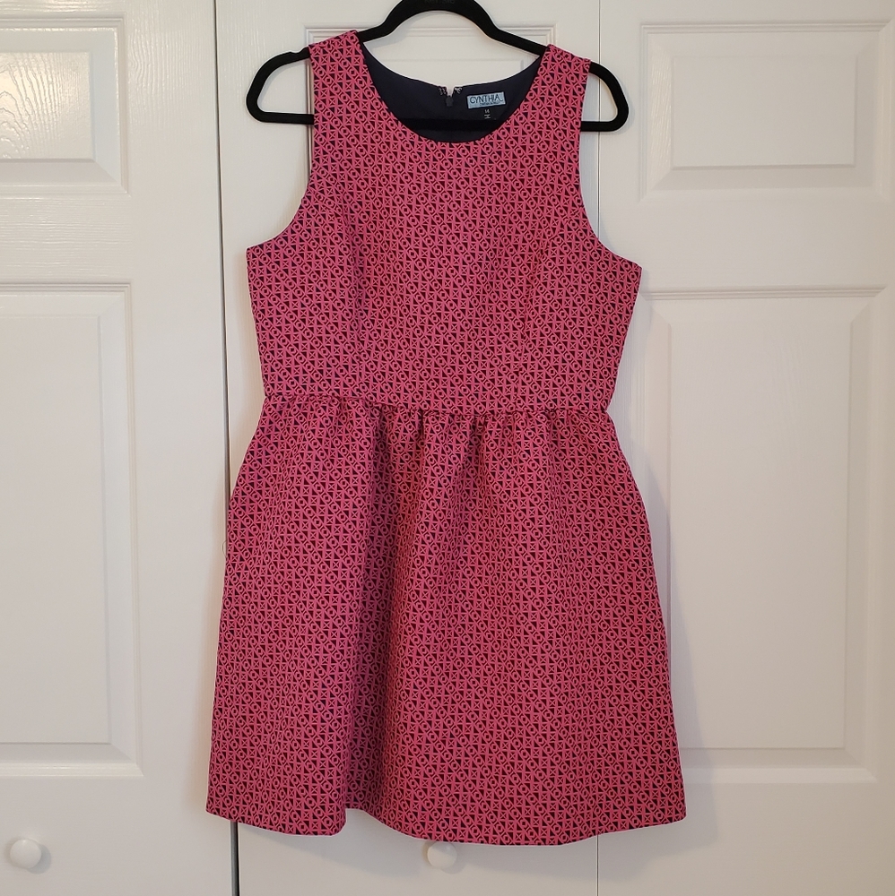 EUC pink and navy Cynthia Rowley Dress